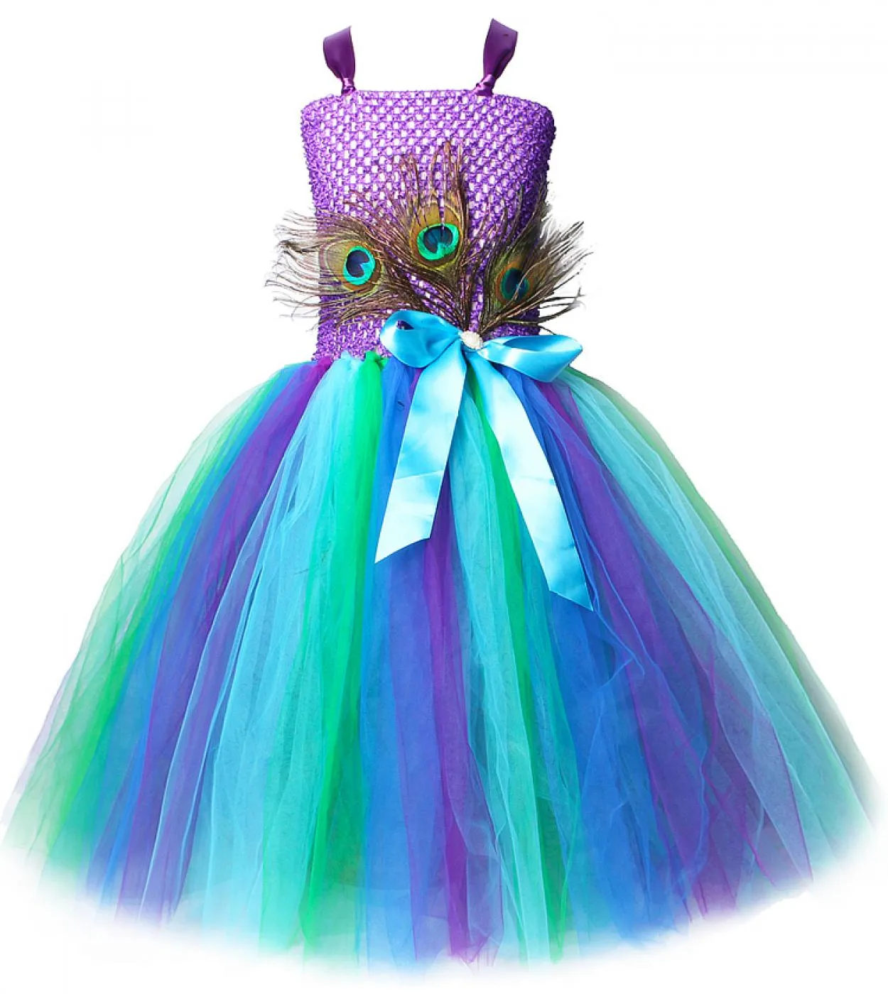 Abito tutu pavone viola Costume per bambini Costume da pavone per ragazze Viola