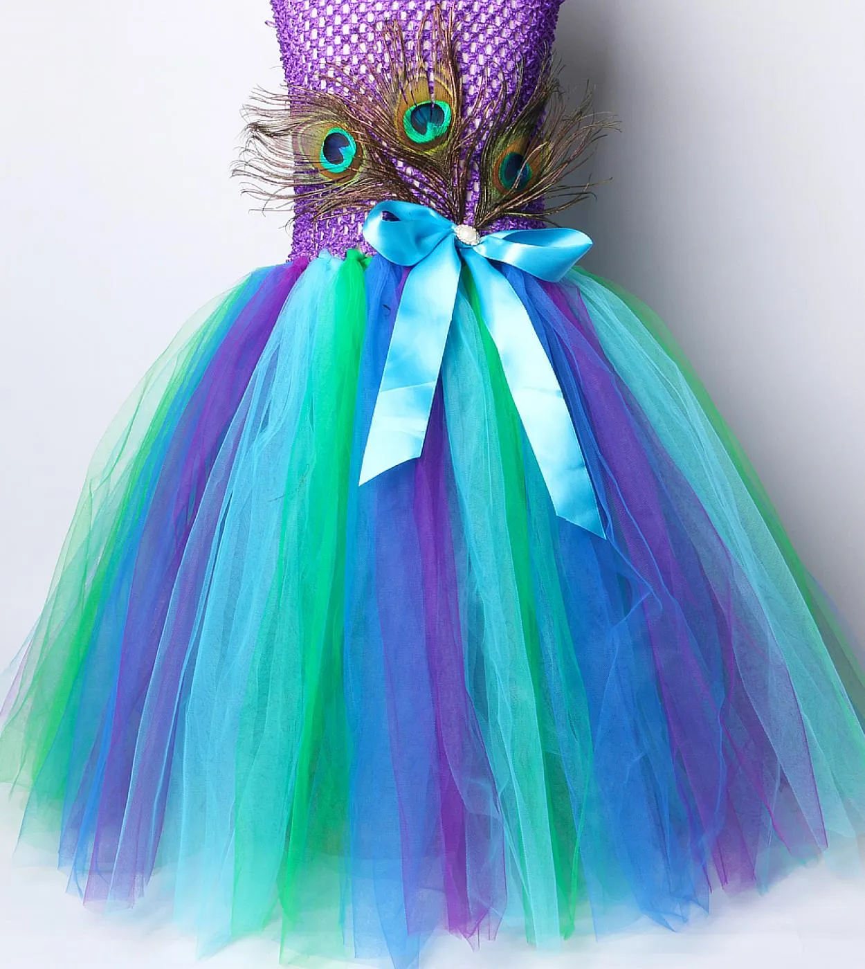 Abito tutu pavone viola Costume per bambini Costume da pavone per ragazze Viola