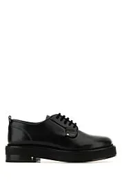 Black leather lace-up shoes    