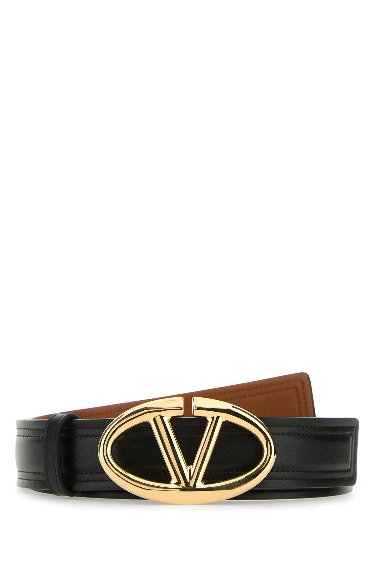 Black leather reversible belt     