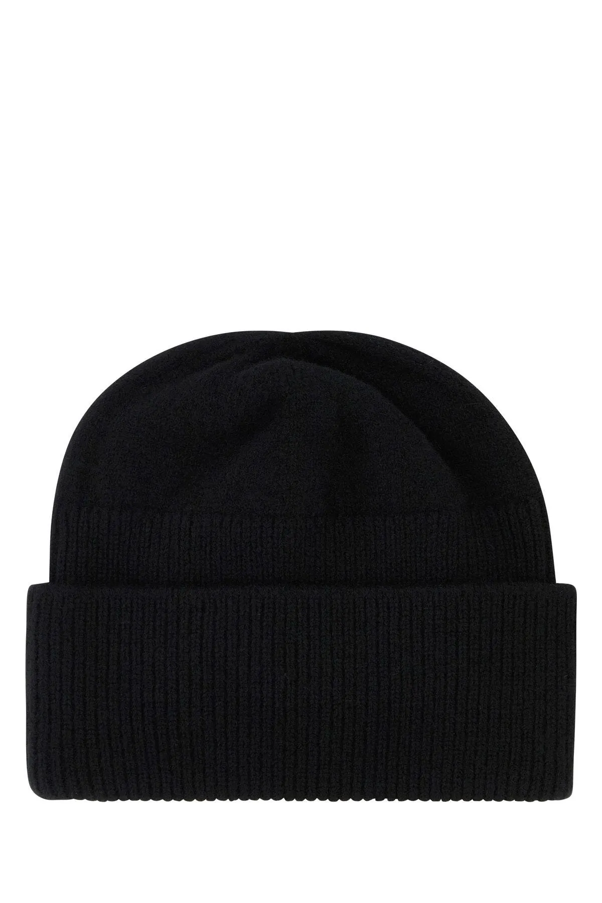 Black wool blend beanie hat    