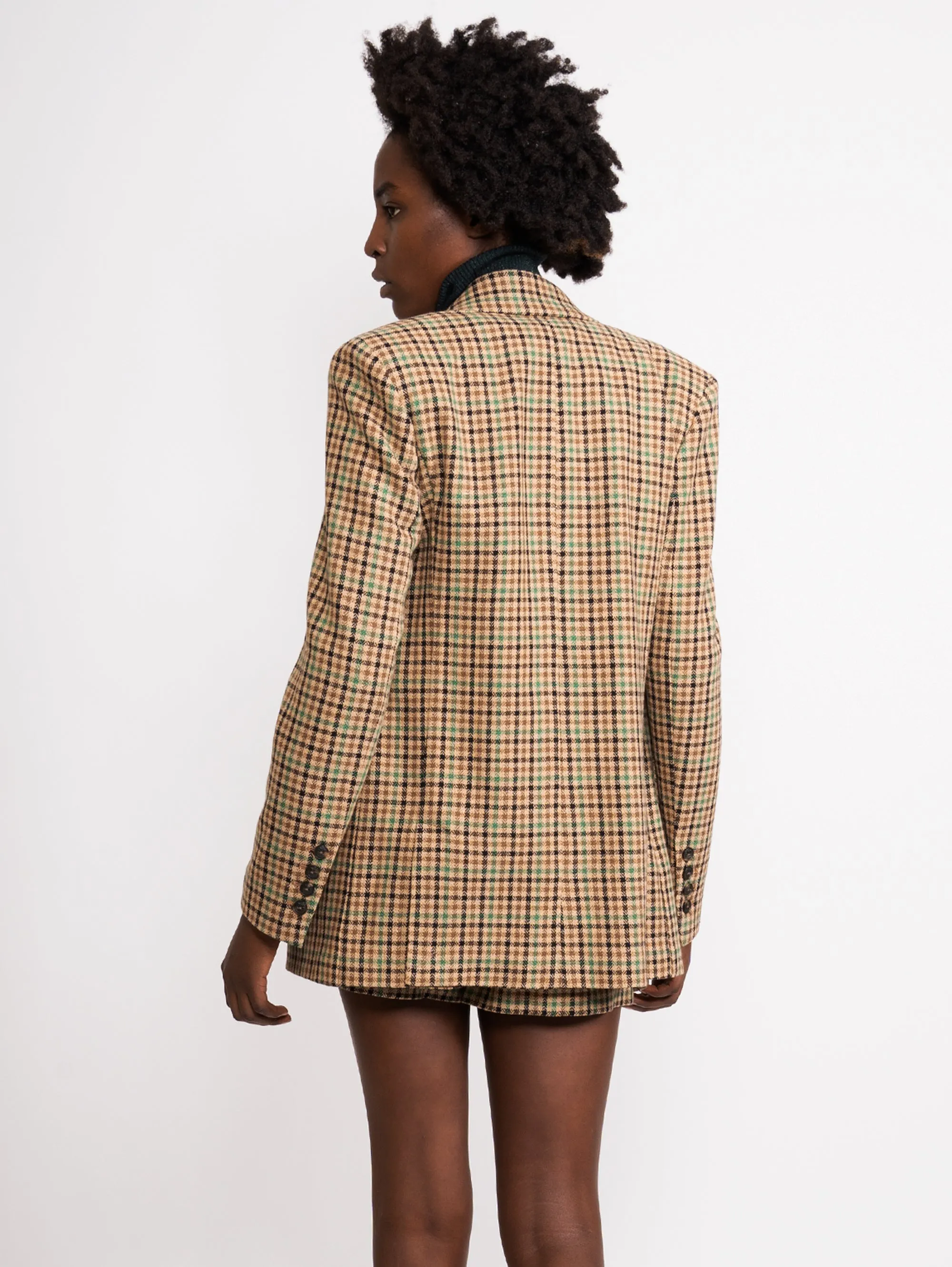 Blazer Pied de Poule Cammello/Verde