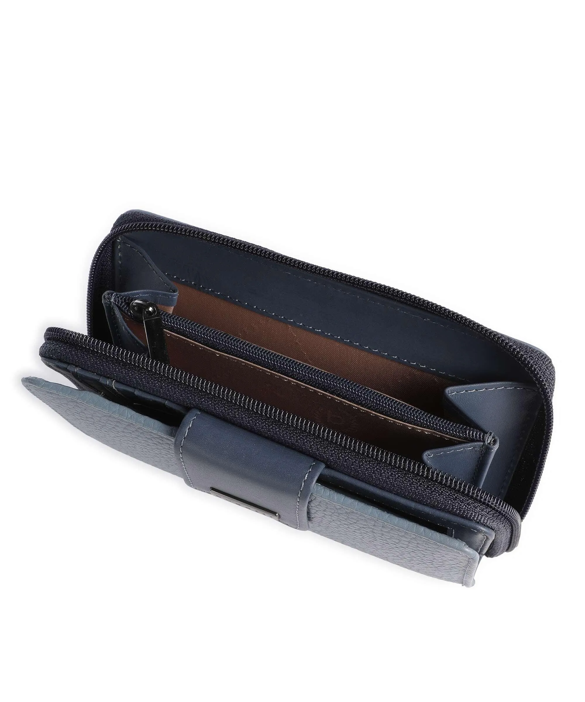  Bugatti Sina RFID Portafoglio pelle di vacchetta grana blu-grigio  