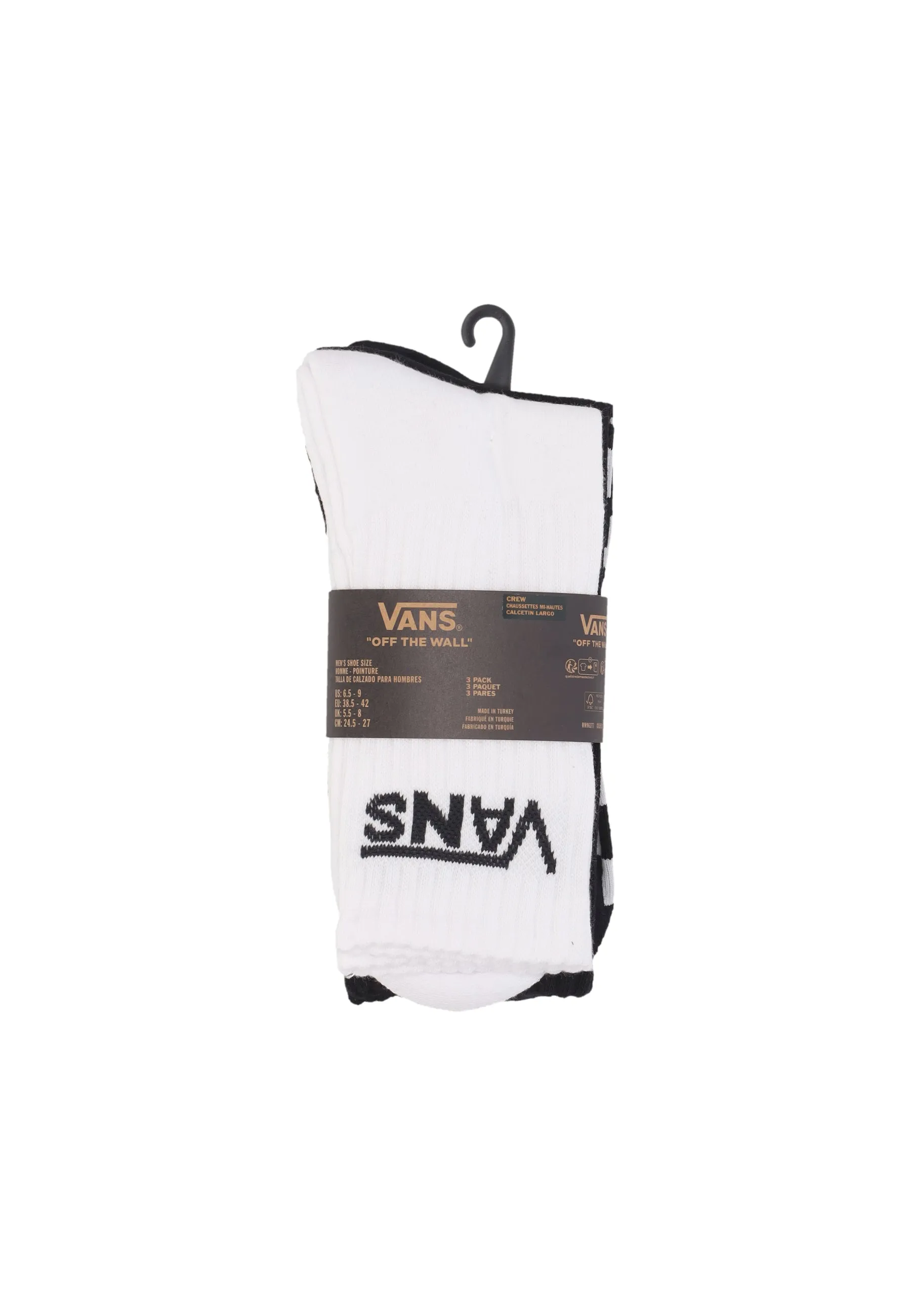 Calza Media Uomo Classic Crew Socks Black/white