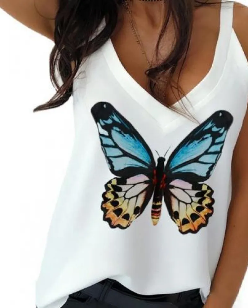 Camicetta da donna Camicia casual moda senza maniche allentata 4 colori da donna V N