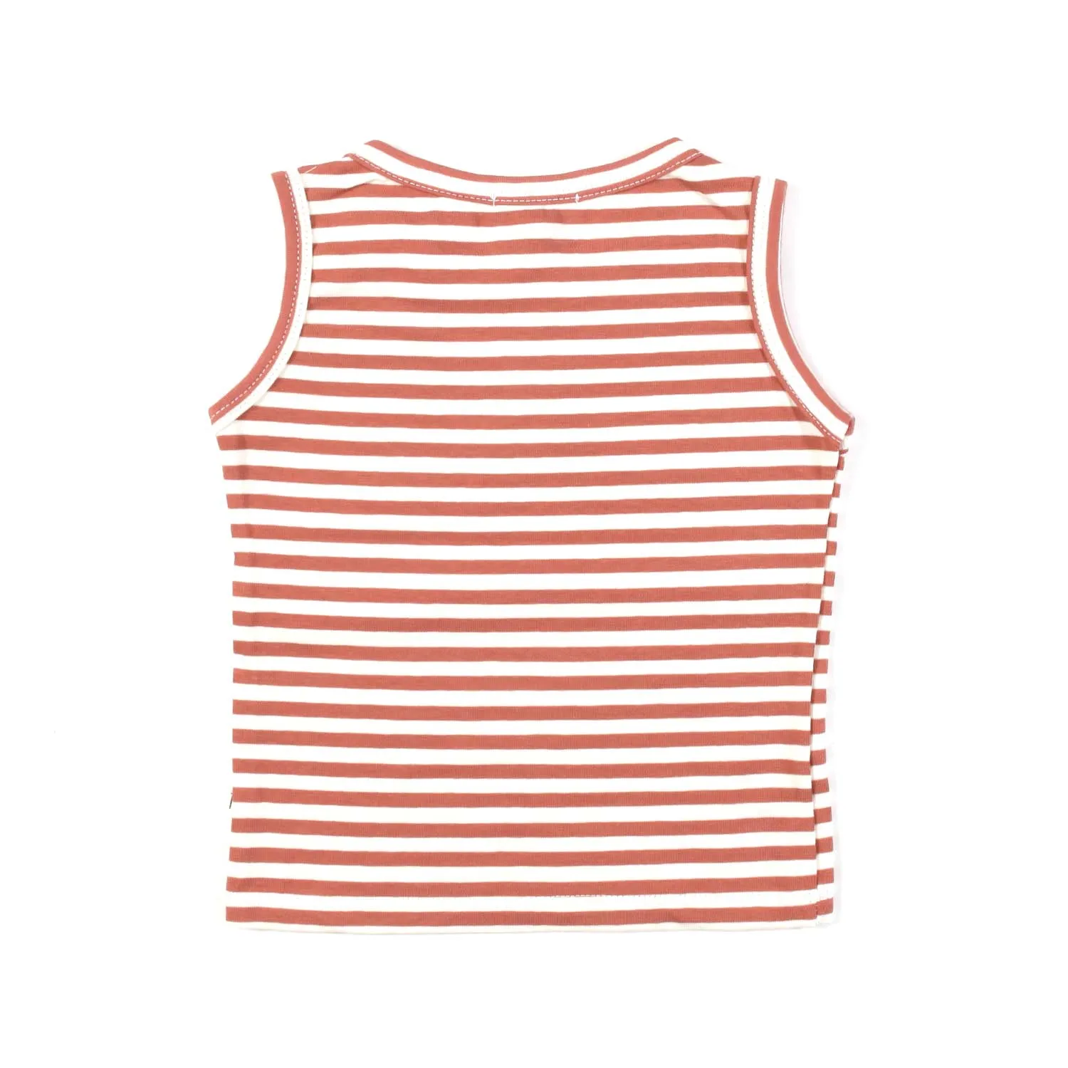 Canotta Asier Unisex Arancio E Bianca A Righe