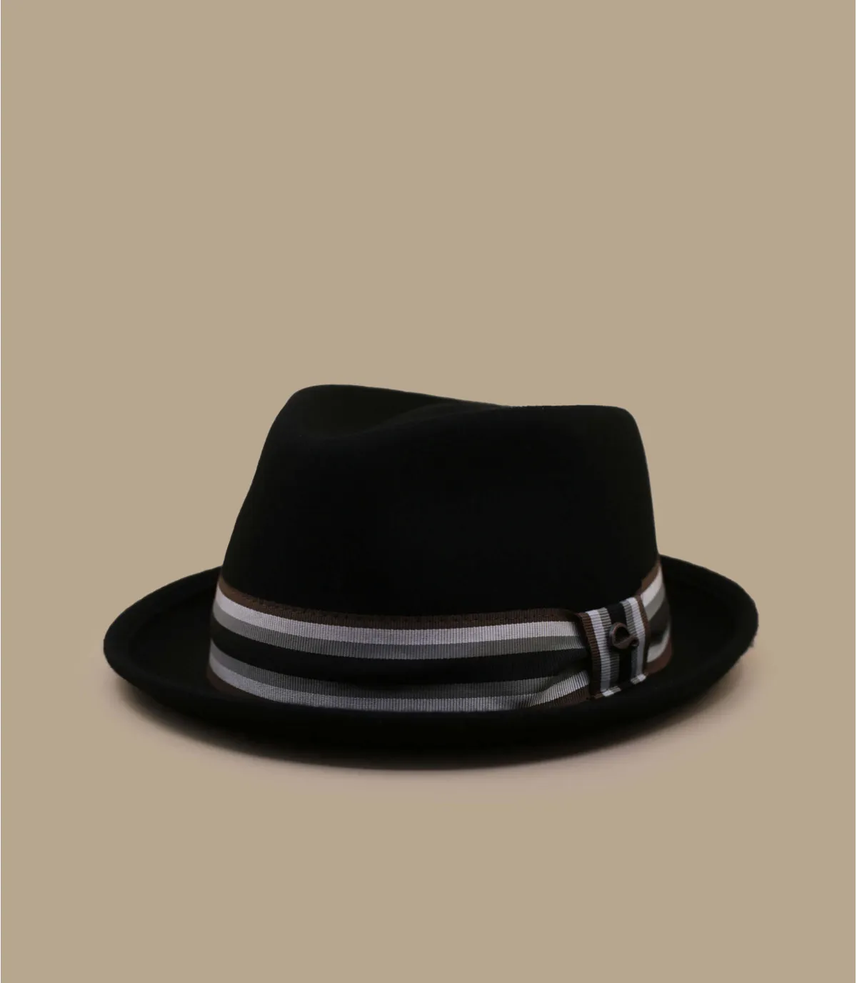 Cappello pork pie nero con nastro di lana blu  Player Wool black     