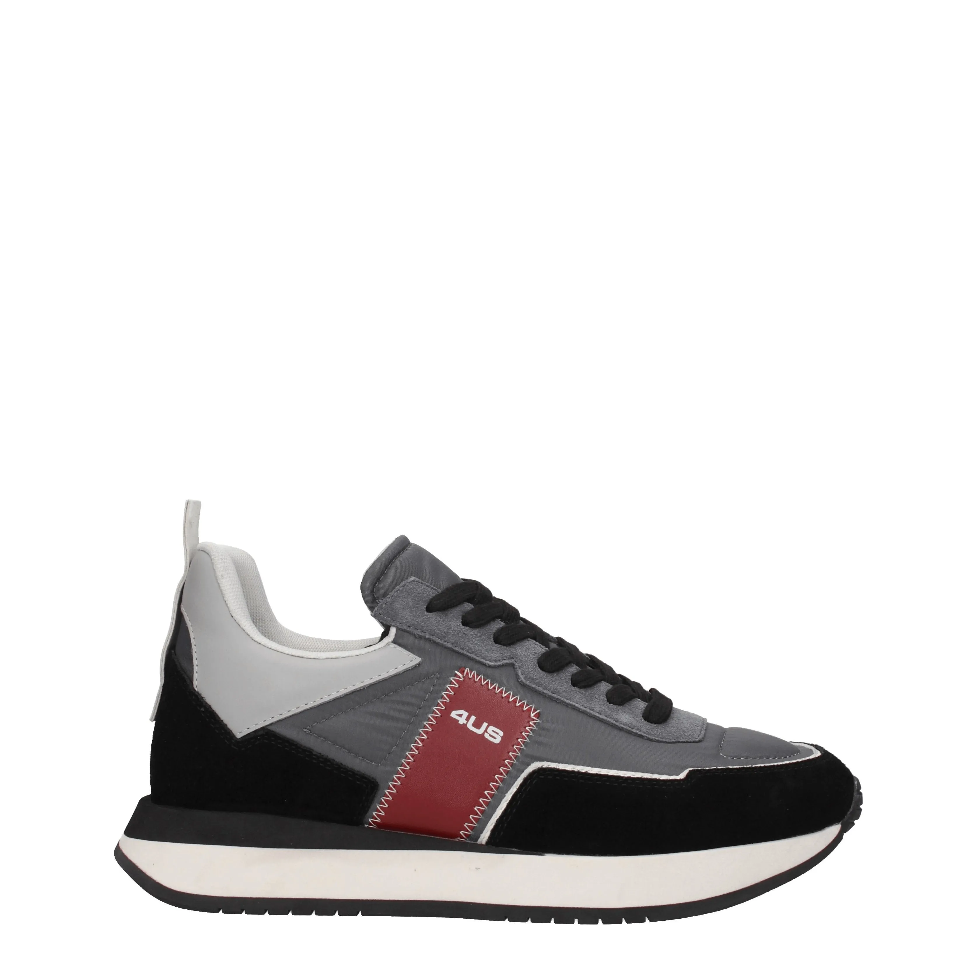 Cesare Paciotti Sneakers 4us Uomo Tessuto Grigio/Bordeaux