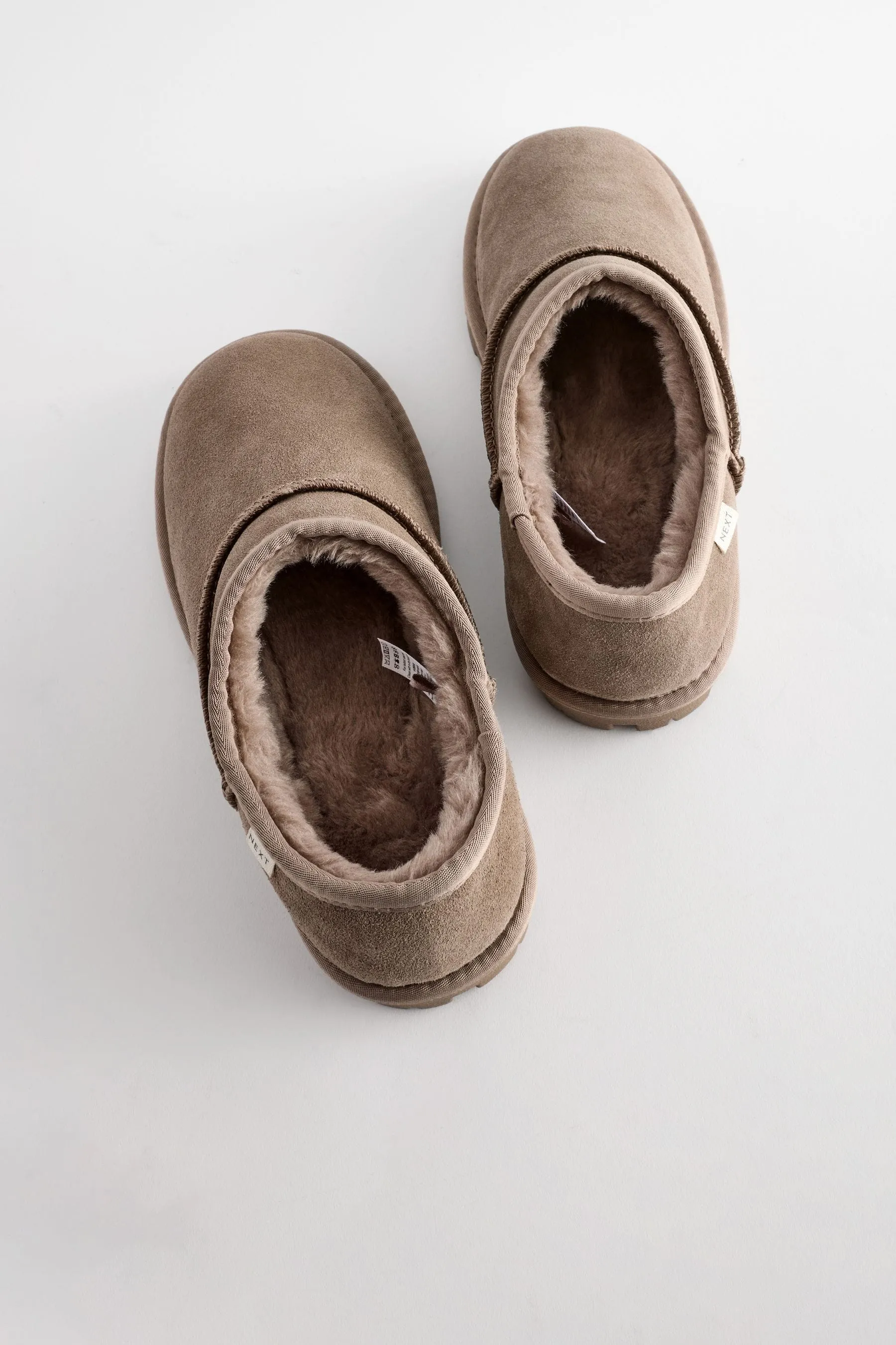 Faux Fur Lined Suede Shoot Slippers    