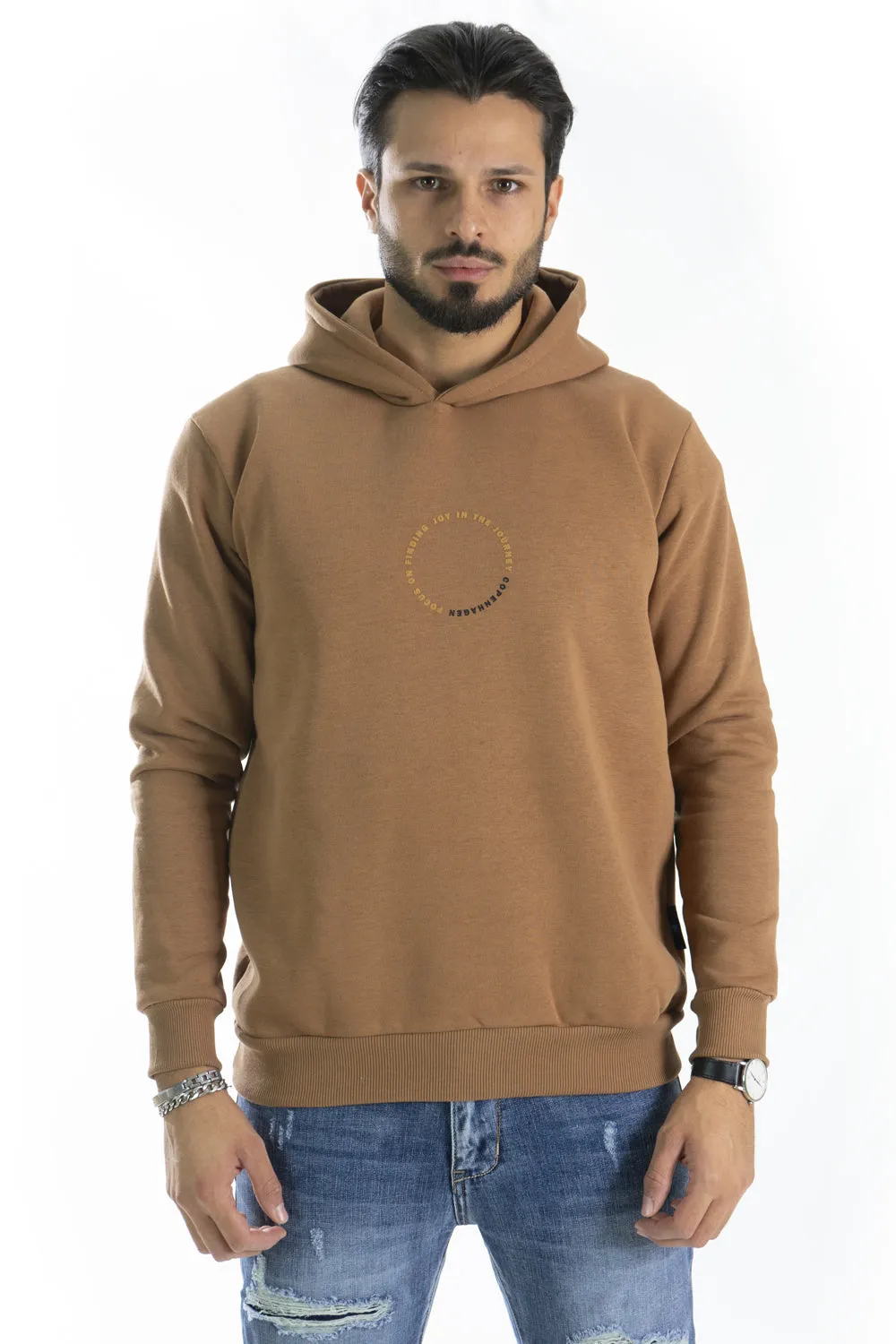 Felpa Uomo Con Cappuccio ''Resilient'' stampa in rilievo Art. Fe179