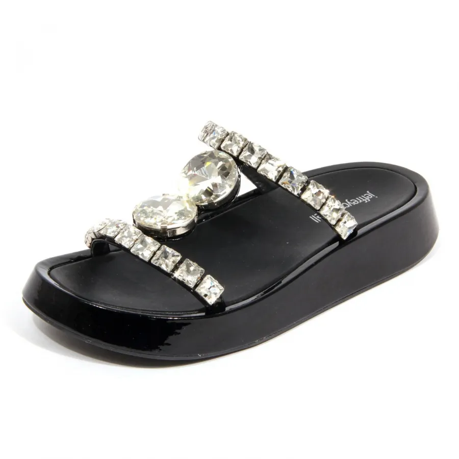 H3264 ciabatta donna JEFFREY CAMPBELL ZHAO strass slippers black