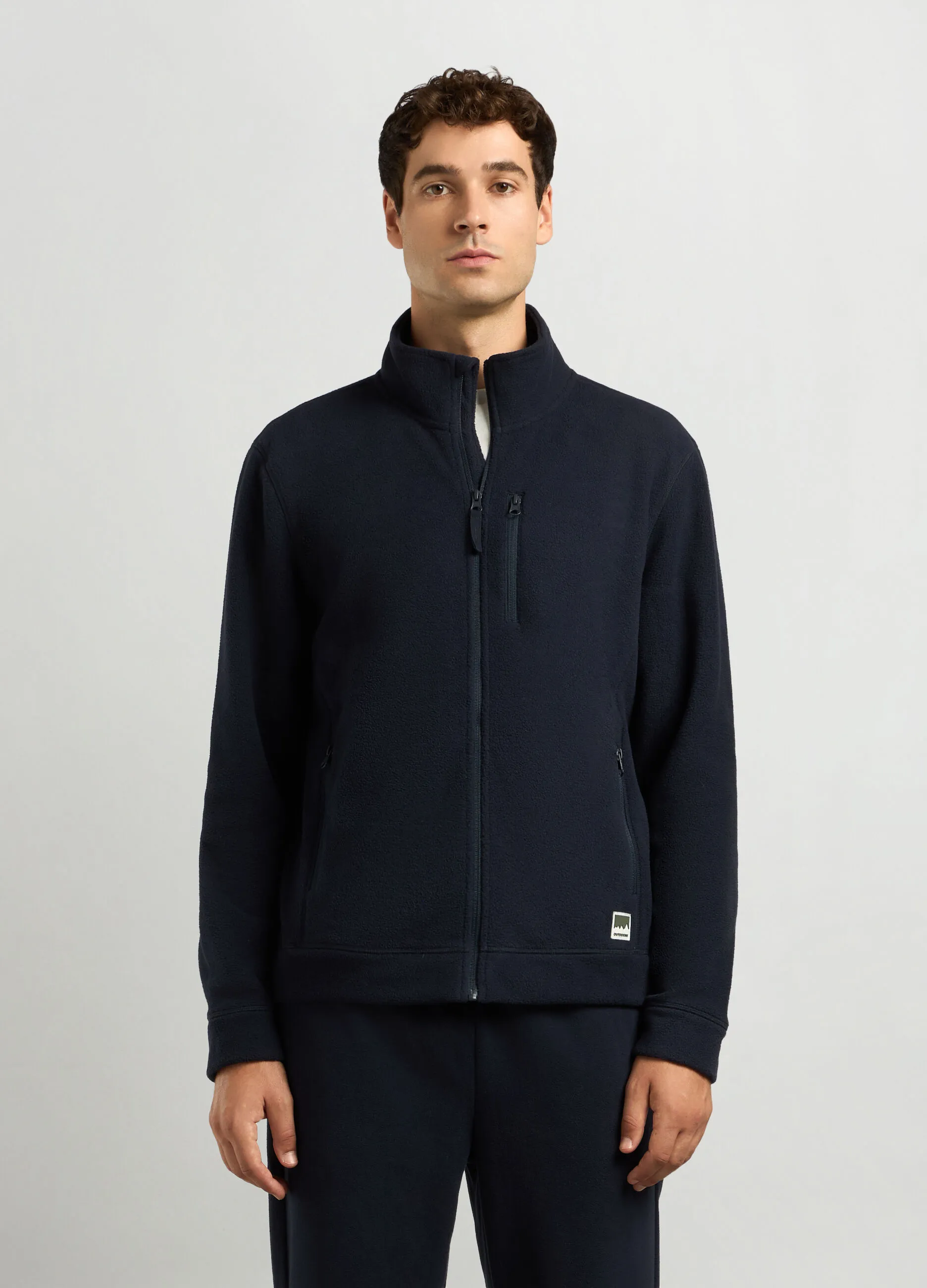 HOLISTIC  Felpa in pile a collo alto full zip uomo