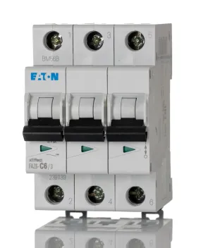 Interruttore magnetotermico Eaton, 3P 6A 6 kA, Tipo C