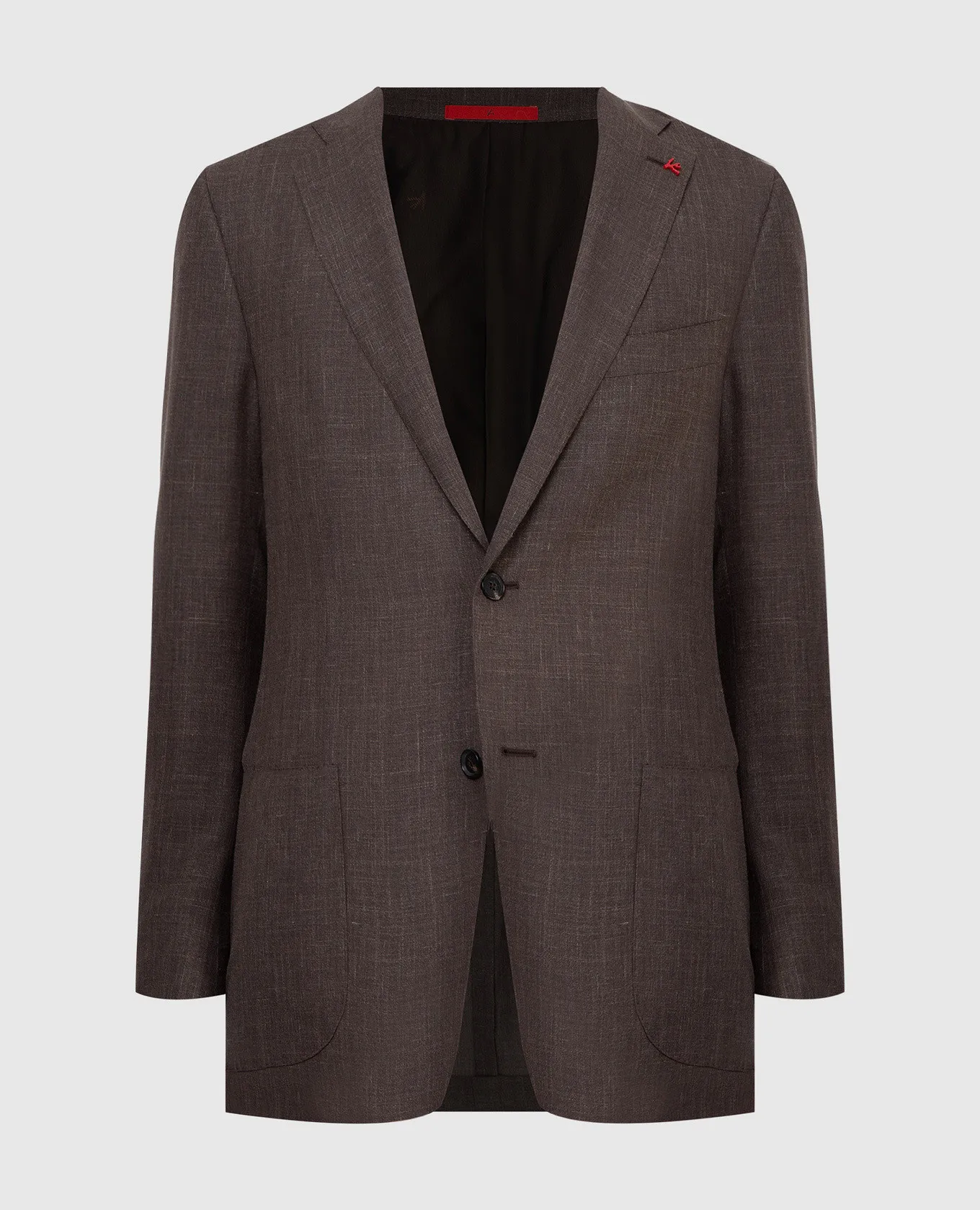 ISAIA Blazer in lana, seta e lino a fantasia 521GSI81601