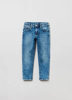 Jeans slim fit effetto acid wash