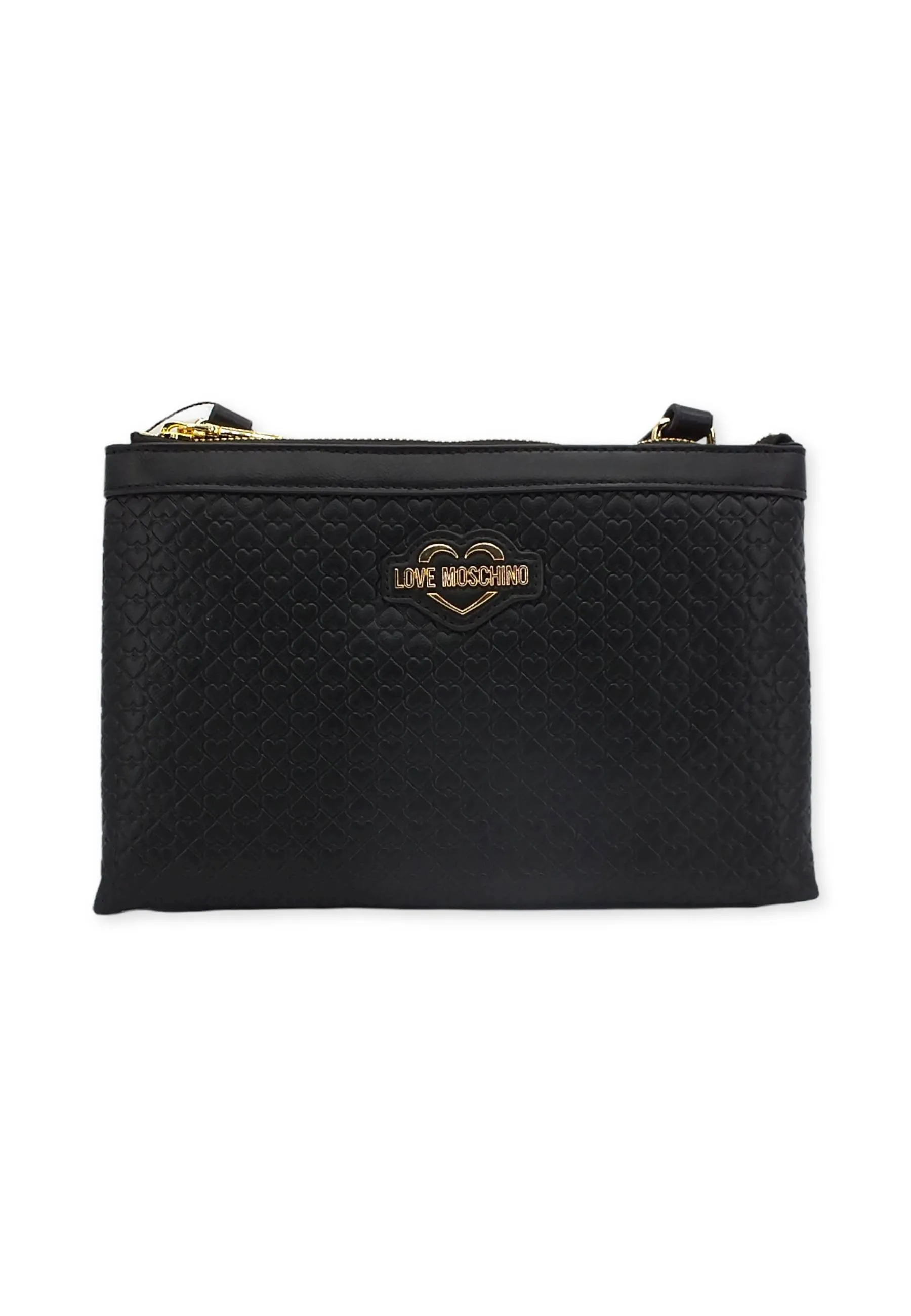 LOVE MOSCHINO Borsa Tracolla Cuori Rilievo Nero JC4356PP0FKF0000