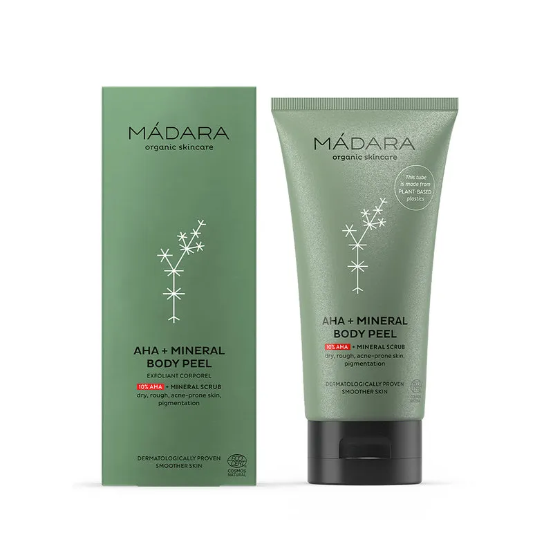 Madara Organic Skincare Scrub esfoliante enzimatico corpo/ AHA Mineral Body Peel, 175ml