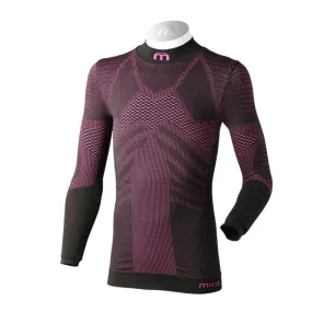 Mico Maglia Seamless Nera/Fuxia Junior