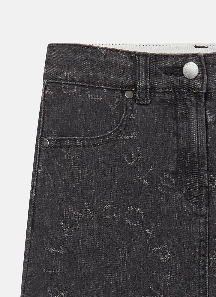 minigonna jeans nero