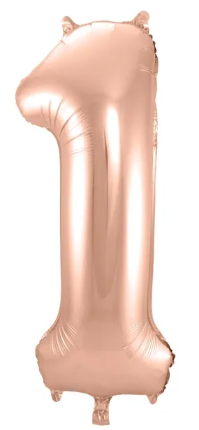 Palloncino foil numero 1 oro rosa 86 cm