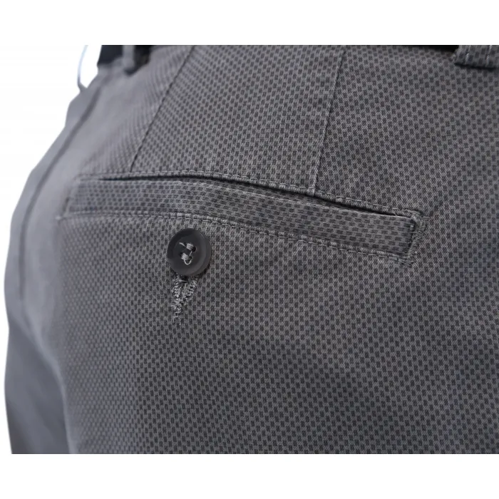 Pantaloni chino Henk ter Horst in cotone stretch Grigio scuro a pois