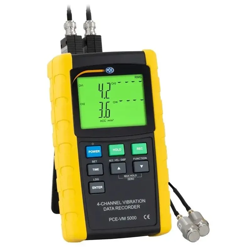 PCE Instruments PCE-VM-5000 Vibrometro a 4 canali con data logger, misura velocità, accelerazione ed estensione delle vibrazioni