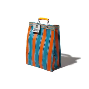 Puebco Sacchetto a strisce in plastica riciclata rect-d15/c arancione x blu