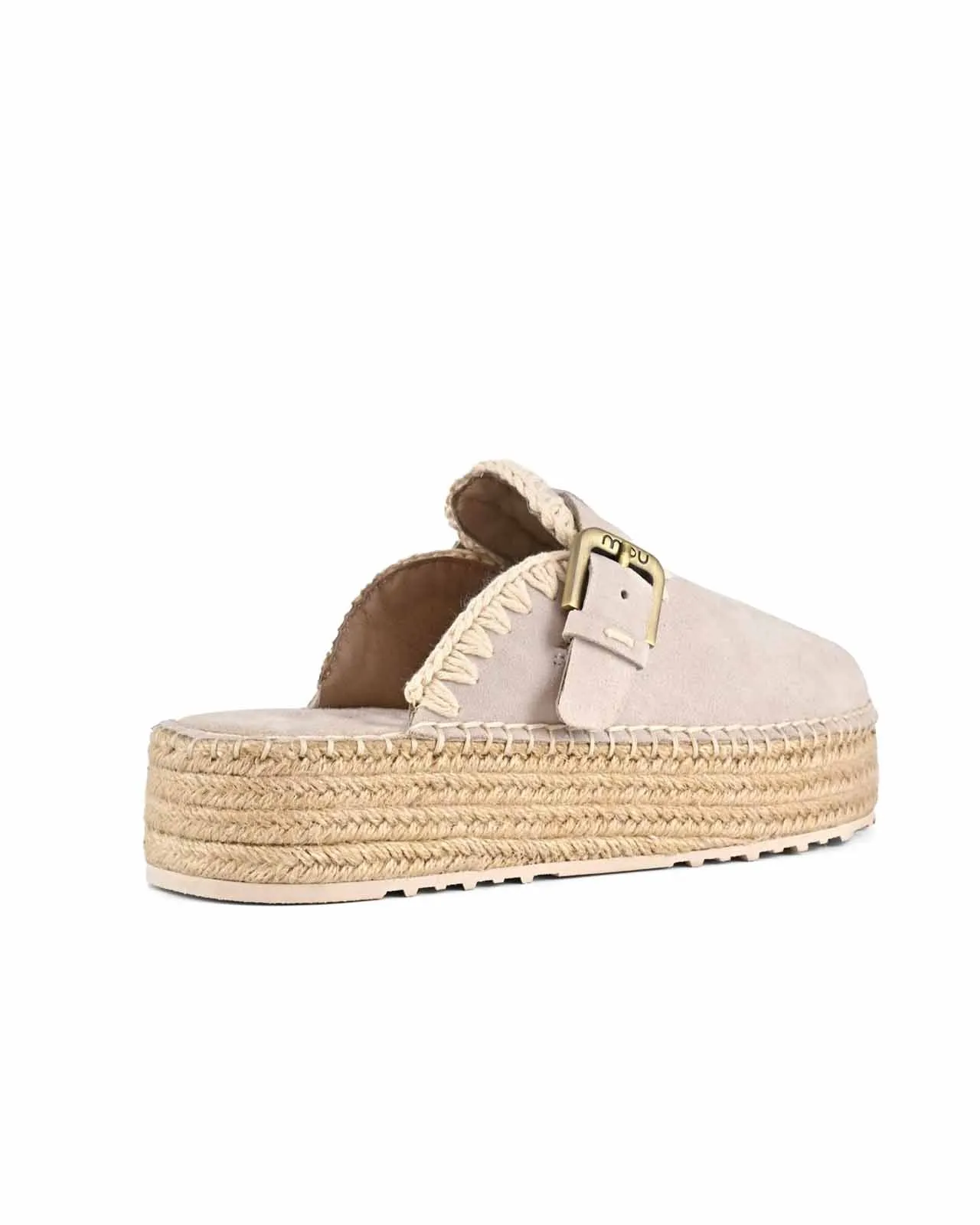 Sabot Jute Clog Plain suede chalk