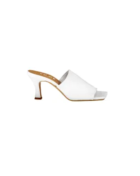 Sabot nappa bianco punta quadrata