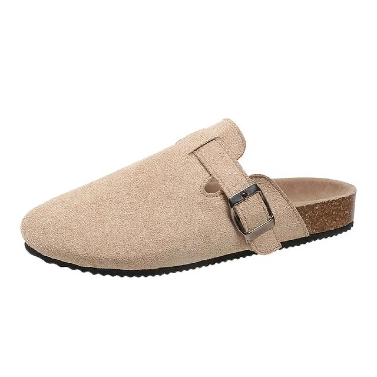 Scarpe da donna Pantofole da donna con punta chiusa Zoccoli in pelle scamosciata di mucca Sandali da donna Moda retrò Giardino M