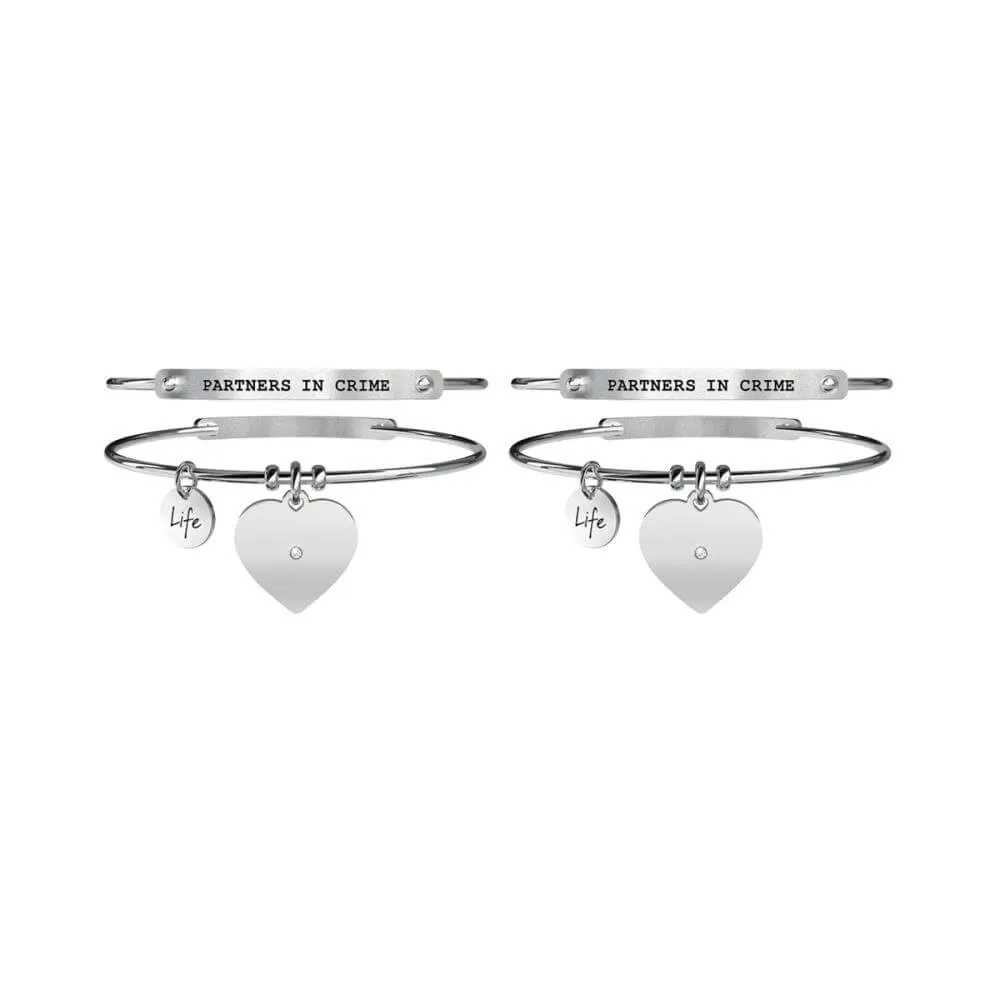 Set Bracciali Kidult in Acciaio Cuore | Partners in Crime – Love – 731101