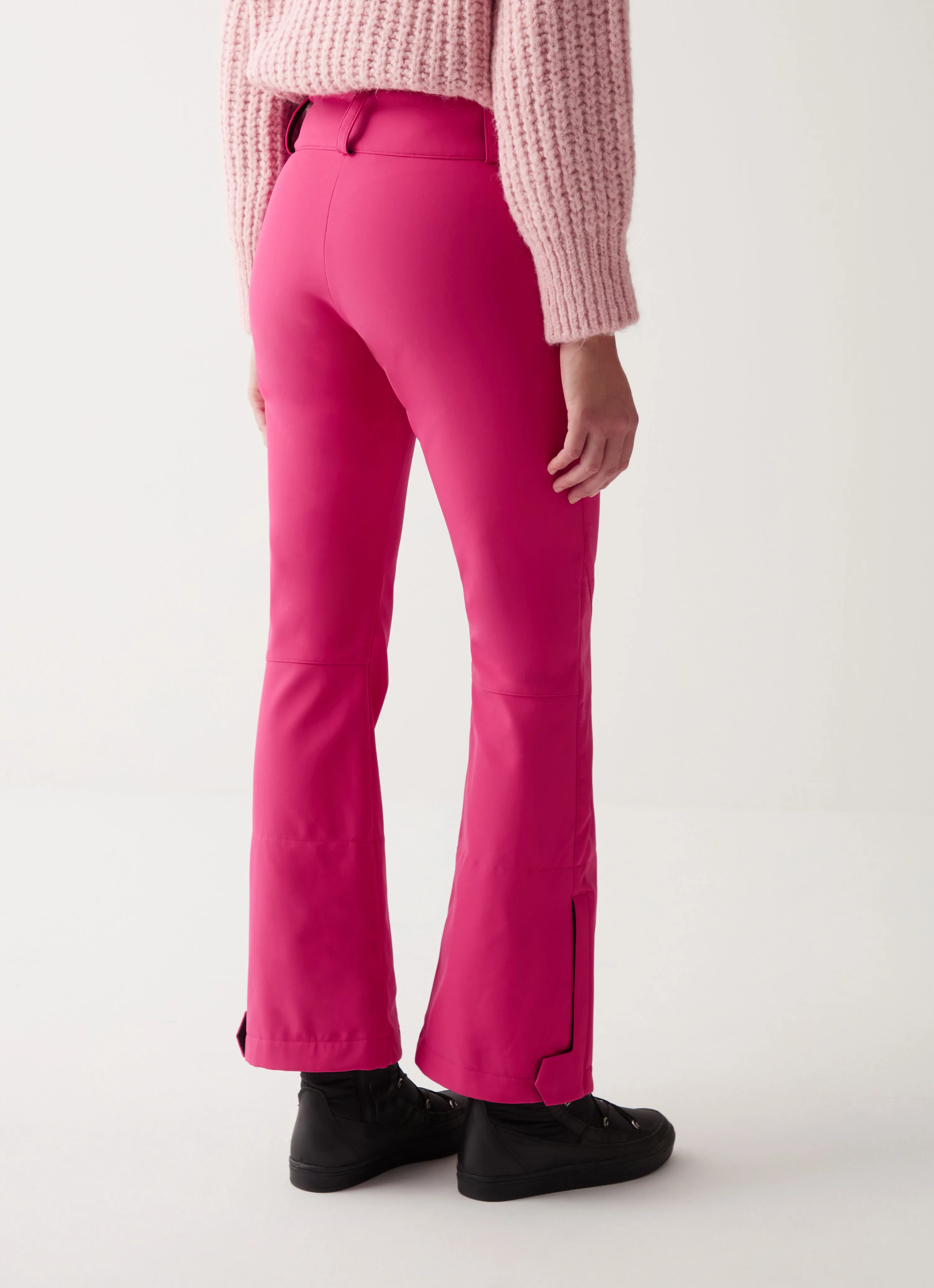 Softshell ski pants with zip at the hem