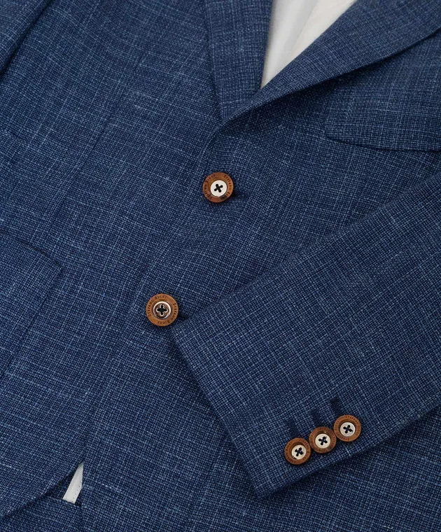 Stefano Ricci Blazer blu da bambino in lana e cashmere Y1RSGD2SP1HC4200