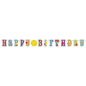 Striscione Happy Birthday 2,2  m Arcobaleno con Adesivi Numeri
