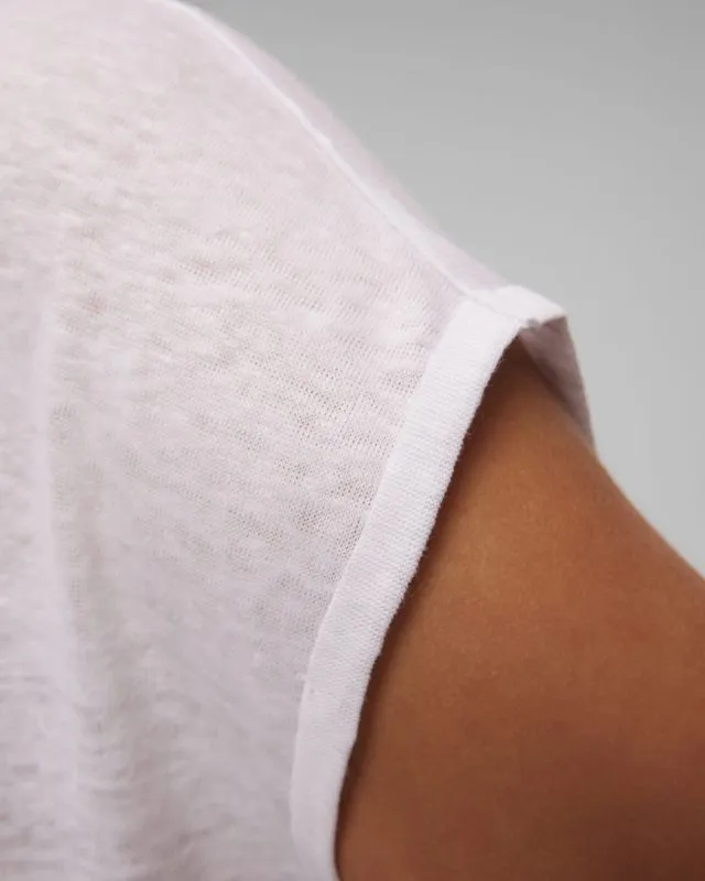 T-shirt bianca di lino da donna Allude