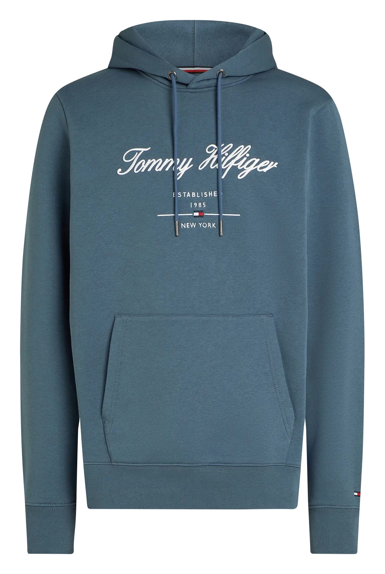  TOMMY HILFIGER   Felpa con cappuccio ricamata a maniche lunghe | Blu