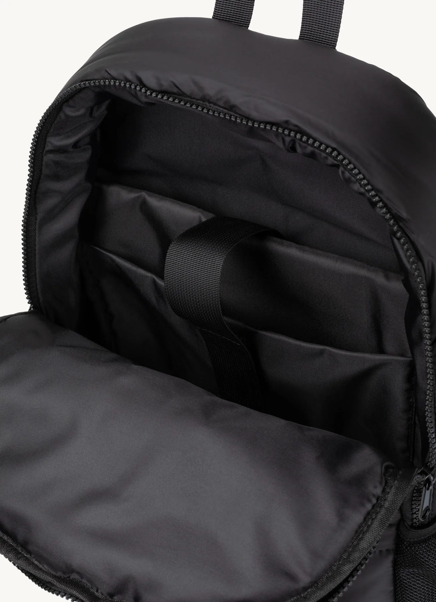 Unisex padded backpack in opaque fabric